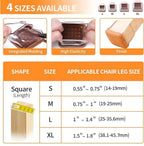Ezprotekt 8 Pcs Extra Large Square Chair Leg Floor Protectors, Silicone Felt