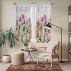 Easter Window Curtains 63 Inch Long 2 Panel Set, Rod Pocket Bedroom Curtains & - Image 7