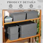 Menkxi 6 Pcs Plastic Storage Bins