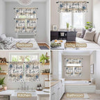 Vintage Country Kitchen Curtains Set 3 Piece - Image 4