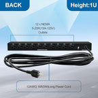 1U PDU Network Servers Surge Protector Power Distribution Unit 12-Outlet - Image 3