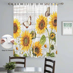 Yellow Sunflowers Living Room Curtains 84 Inch Length, Window Curtains Tab Top - Image 4