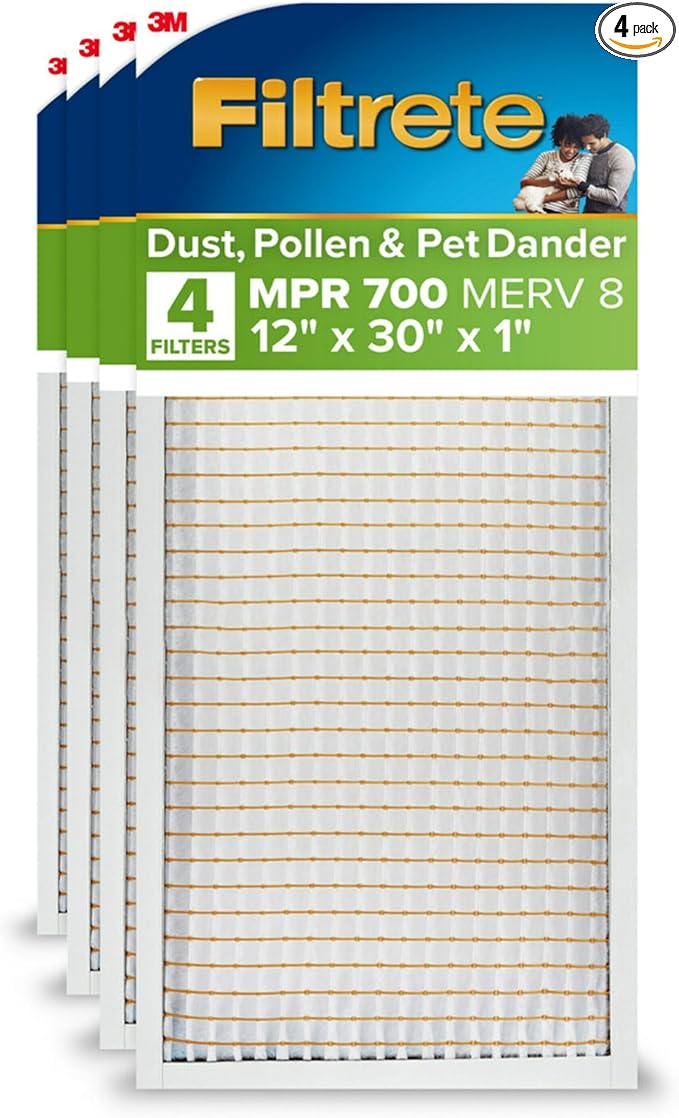 Filtrete 12x30x1 AC Furnace Air Filter, MPR 700, MERV 8, Tough on Pollen by Filtrete