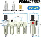 3/4" NPT Heavy Duty Industrial Grade 4 Stage Air Drying System, Auto Drain - Image 2