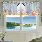 Easter Curtain Valances for Windows, Kitchen Valance Window Treatment, Spring - Image 3