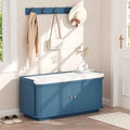 Hall Tree with Bench and Shoe Storage, Entryway Bench with Sliding Door Cabinet