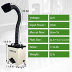 YC100 Solder Fume Extractor, Powerful 105W & Suction 260m³/h, Low-Noise Below - Image 6