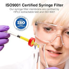 SimPure Syringe Filter PTFE 200 PCS Hydrophobic Membrane, 25mm Disc Diameter - Image 2