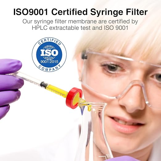 SimPure Syringe Filter PTFE 500 PCS Hydrophobic Membrane, 25mm Disc Diameter - Image 2