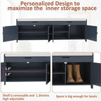 HOMEFORT 54.4" Shoe Bench with Lift Top Storage, Entryway Bench with Cushioned
