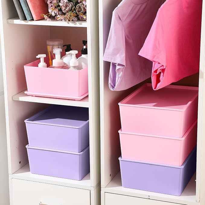 Menkxi 6 Pcs Large Plastic Storage Bins