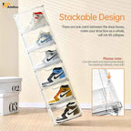 8 Pack Shoe Boxes Clear Plastic Stackable, Large Shoe Storage Organizer