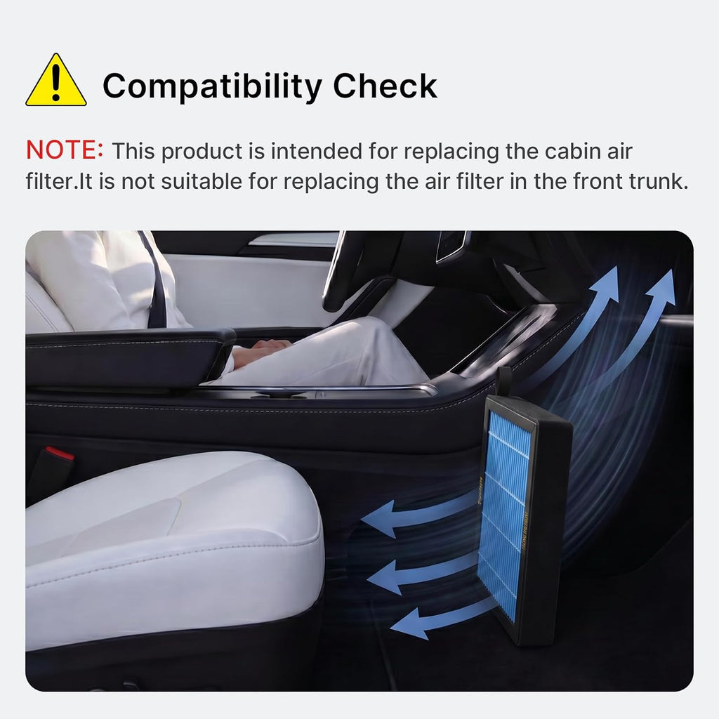Cabin Air Filter for Tesla Model 3/Y, HEPA Activated Carbon
