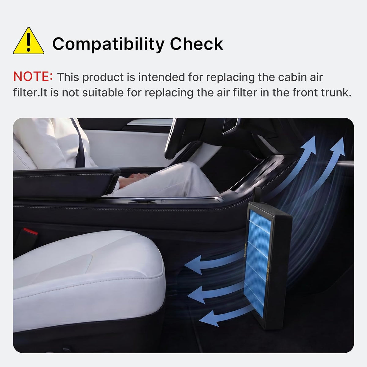 Cabin Air Filter for Tesla Model 3/Y, HEPA Activated Carbon
