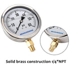 MEASUREMAN 4" Dial Size, Glycerin Filled Plumbing Pressure Gauge, Stainless - Image 3