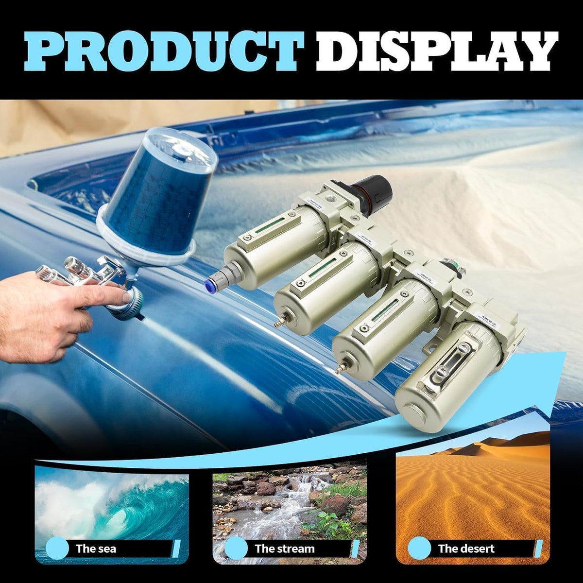 3/4" NPT Industrial Grade 4 Stage Gas Drying System Auto Drain