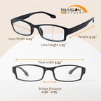 TruVision Readers Reading Glasses, Comfort Spring Hinges - Image 3
