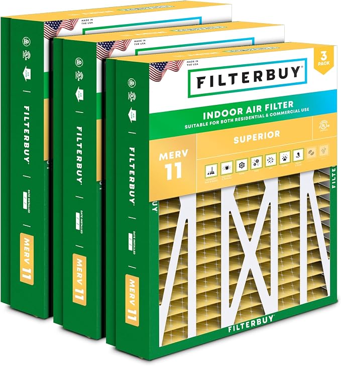 Filterbuy 21x27x5 Air Filter MERV 11 Superior Pet & Allergy Defense, Pleated by Filterbuy