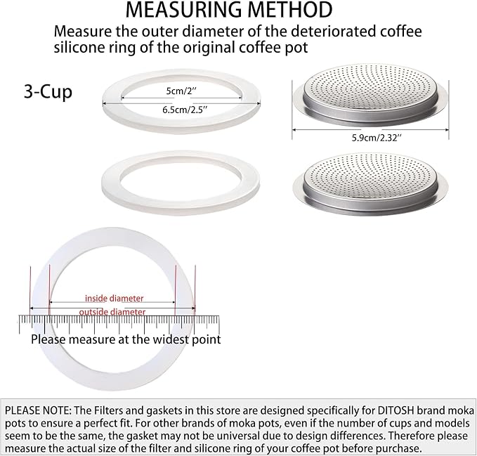 2 Pcs Filter with 3 Pcs Silicone Gasket Seals - Image 3