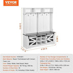 VEVOR Hall Tree Entryway Bench, LED Coat Rack