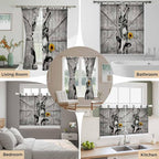 Funny Farm Animals Kitchen Curtains 45 Inch Length, Short Cafe Window Curtains - Image 7