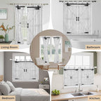 Farmhouse Wood Grain Living Room Curtains 96 Inch Length, Window Curtains Tab - Image 7