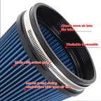 6" Inlet Cold Air Intake Filter Cone Replacement Performance Washable Clamp-On - Image 2