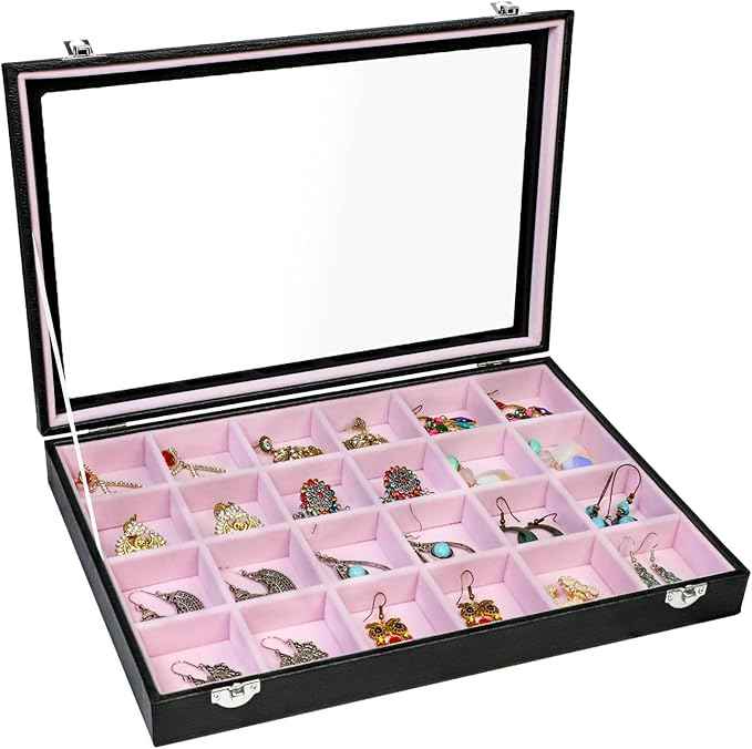 Stratalife Earring Organizer Velvet Jewelry Organizer Box Jewelry Display