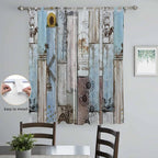 Blue Grey Wooden Living Room Curtains 96 Inch Length, Window Curtains Tab Top - Image 4