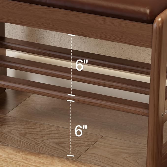 AQIMUELE Small Shoe Rack Bench, 2 Tiers Shoe Bench - Image 7