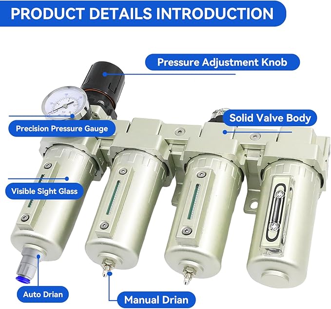 1/2" NPT Industrial Grade 4 Stage Air-Dryer-for-Compressor, - Image 4