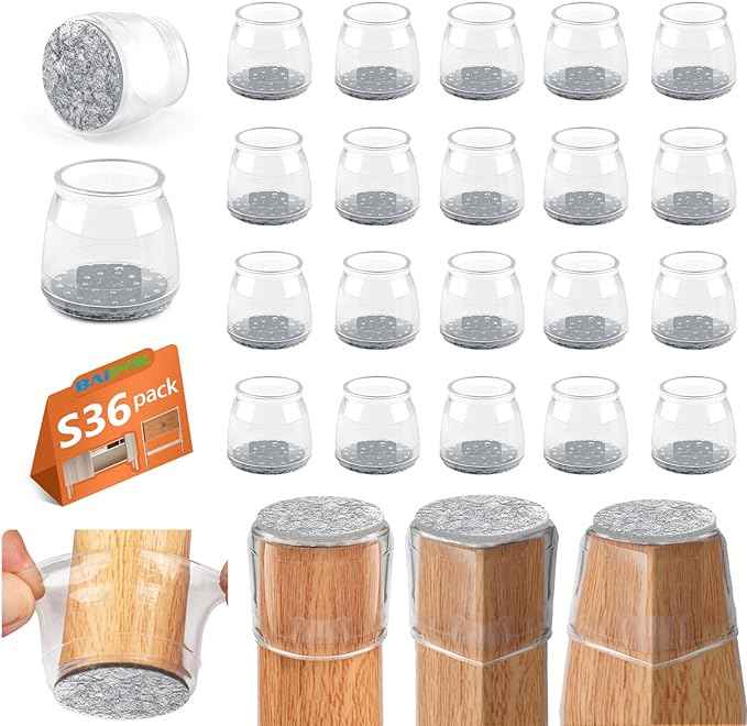 BAIPOK 36Pcs Round Chair Leg Floor Protectors