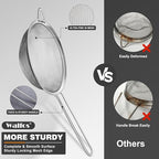 Walfos 6.3 Inch Fine Mesh Strainer, Premium Stainless Steel Sieve and Sifter - Image 6