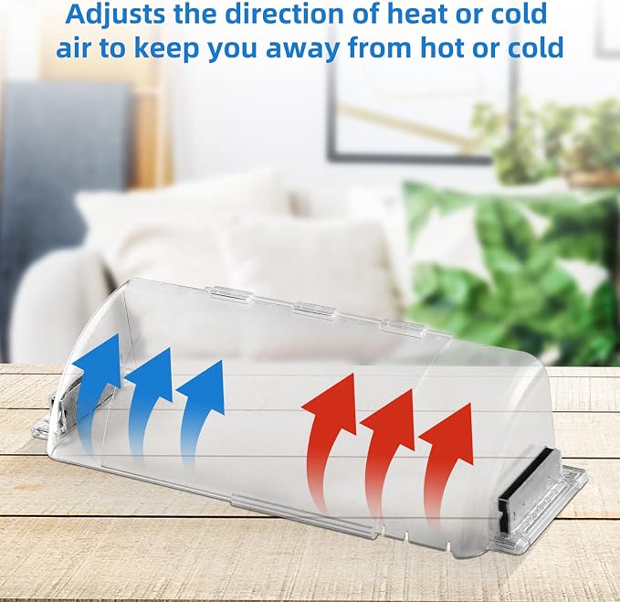 4 Pack Adjustable Air Vent Deflector, 9”-15” Transparent Deflector - Image 4