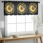 YOU ARE MY SUNSHINE Sheer Valance Curtains, Summer Sunflowers Golden Gradient - Image 3