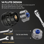 WORKPRO Oil Filter Wrench for Toyota Lexus..., 64mm 14 Flute Precision CNC - Image 8