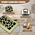 2 Packs Floor Vent Air Register 4X10 Inch Brushed Gold Color Floor Register - Image 3