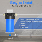WHB10 Whole House Water Filter Housing, Fit 10"x4.5" Sediment etc Filters - Image 4