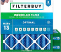 Filterbuy 25x25x4 Air Filter MERV 13 Optimal Smoke & Allergy Defense, by Filterbuy