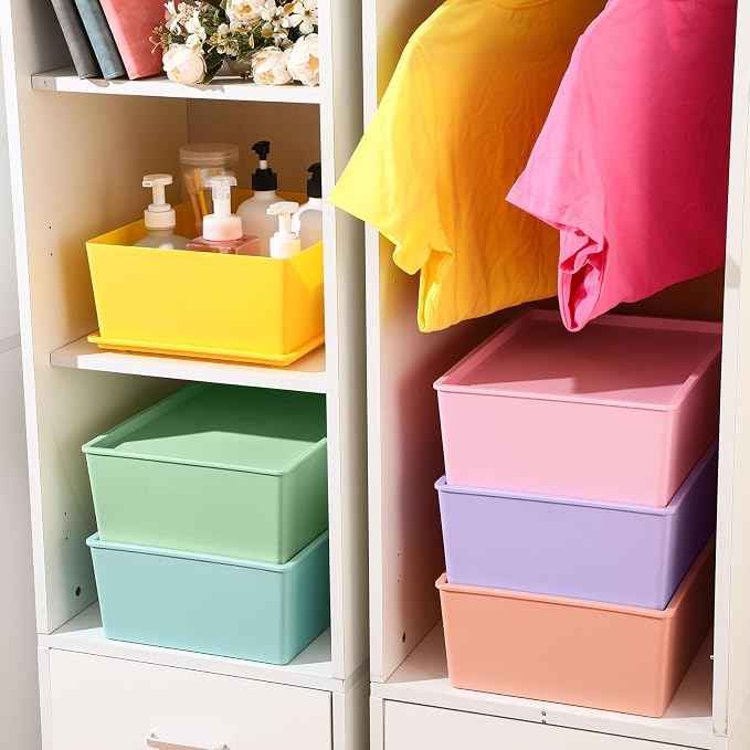 Menkxi 6 Pcs Large Plastic Storage Bins