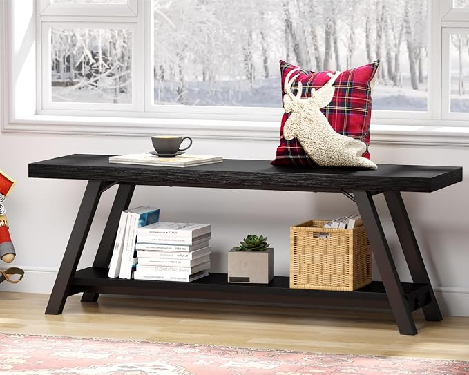 LVB Black Bench, Modern Storage Bench - Image 8