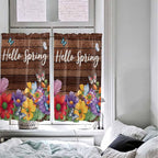 Spring Flowers Tier Curtains 45 Inches Long, Watercolor Farmhouse Colorful - Image 5