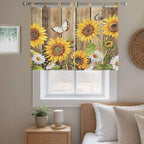 Farmhouse Sunflowers Kitchen Curtains 45 Inch Length, Short Cafe Window - Image 9