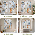 Fall Blue Maple Window Curtains 63 Inch Long 2 Panel Set, Rod Pocket Bedroom - Image 8