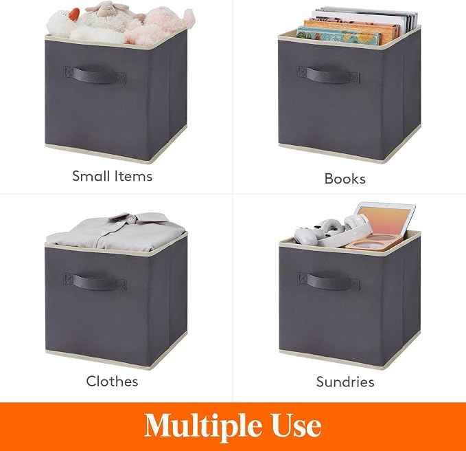 Lifewit 13 Inch Cube Storage Bins, 12 Packs Storage Cubes Foldable Decorative