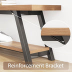 LVB Industrial Entryway Bench, Wood and Metal Storage Bench - Image 9