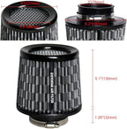 KYOSTAR Universal 3" High-Flow Air Filter, Reusable Cone Cold Air Intake - Image 2