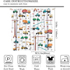 Construction Window Curtains, Kids Cartoon Construction Machines Building Hand - Image 4
