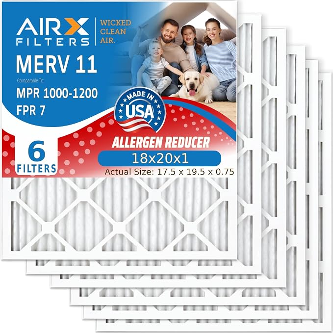 AIRX FILTERS WICKED CLEAN AIR 18x20x1 MERV 11 Electrostatic Pleated Air by AIRXFILTERSWICKEDCLEANAIR