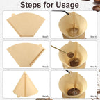100 Count #4 Cone Coffee Filters 8-12 Cups, Disposable Natural Coffee Filters 4 - Image 4